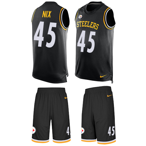 Men's Limited Roosevelt Nix Nike Jersey Black - #45 Tank Top Suit NFL Pittsburgh Steelers